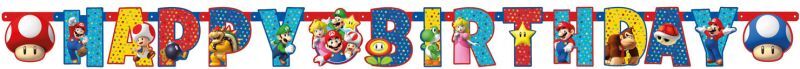 Γιρλάντα Γράμματα HBDay Super Mario 190εκ (M9901542)