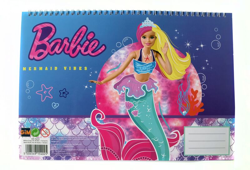 Barbie Μπλοκ Ζωγραφικής Α4 – 40 Φύλλα + Stickers (349-65416)
