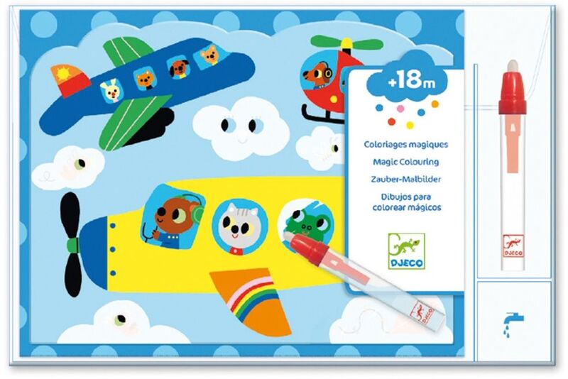 Djeco Ζωγραφική Με Μαρκαδόρο Με Νερό-Αεροπλανάκια (176-09061)