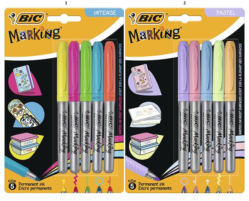 Bic Μαρκαδόρος Ανεξίτηλος Marking Pastel Color-2 Σχέδια (942865)