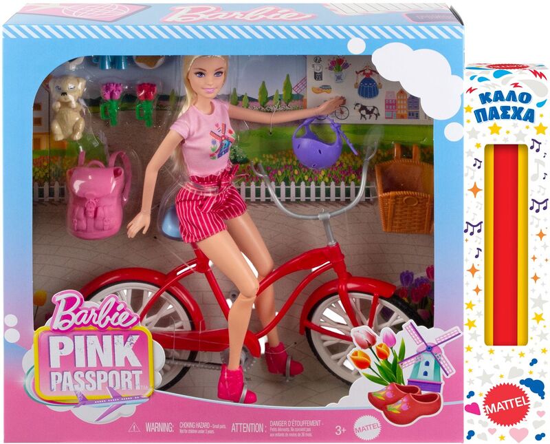 Λαμπάδα Barbie Με Κουταβάκι Και Ποδήλατο Pink Passport (HWJ00)