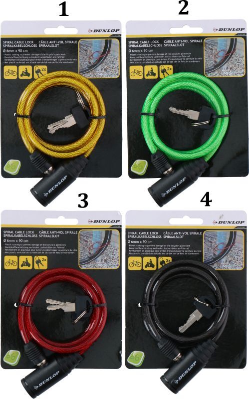 Dunlop Κλειδαριά Σπιράλ 6Χ900mm-4 Σχέδια (08258) - φωτογραφία 2