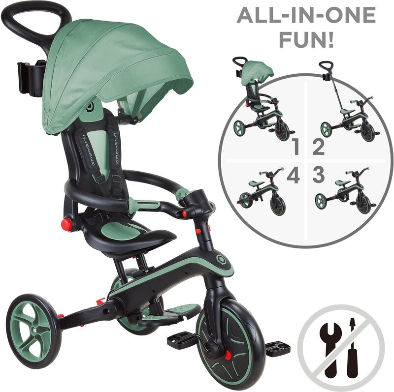 Globber Τρίκυκλο Trike Explorer Foldable 4 In 1 Olive (732-104) φωτογραφία