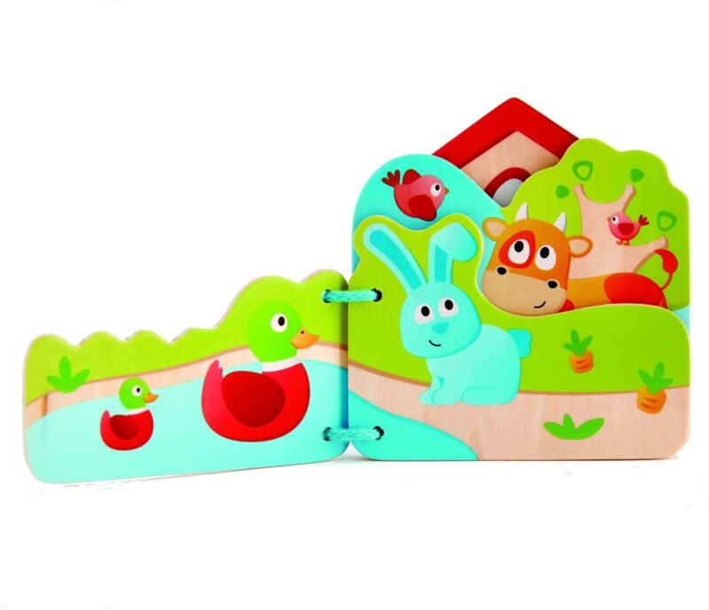 Hape Early Explorer Ξύλινο Baby's Farm Animal Βιβλιαράκι (E0046A) φωτογραφία