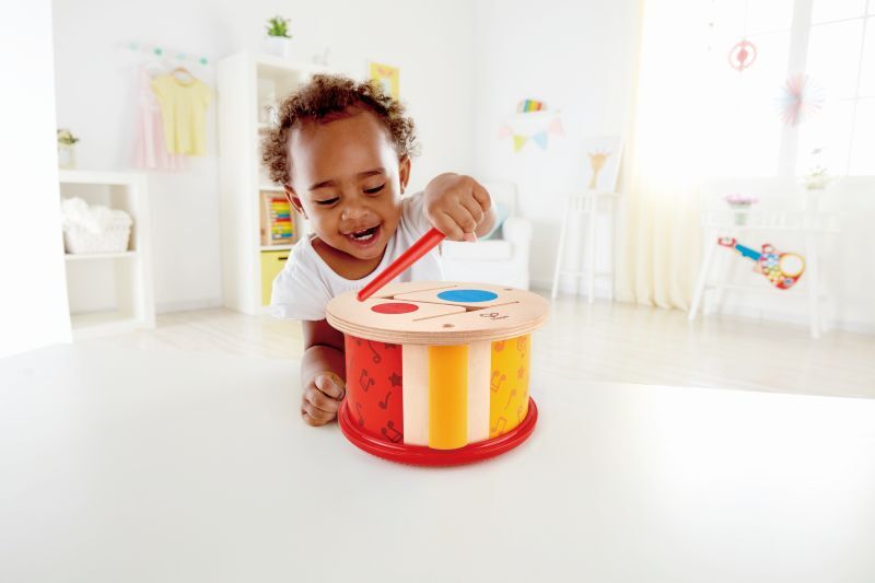 Hape Early Melodies Ξύλινο Τύμπανο Double-Sided Drum (E0608) - φωτογραφία 4