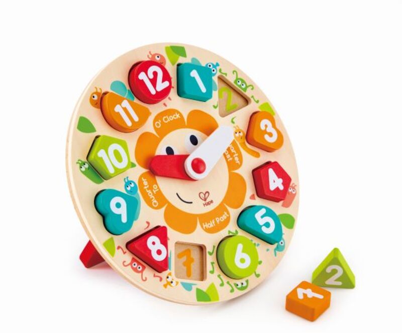 Hape Happy Puzzles Ξύλινο Ρολόι Chunky (E1622A)