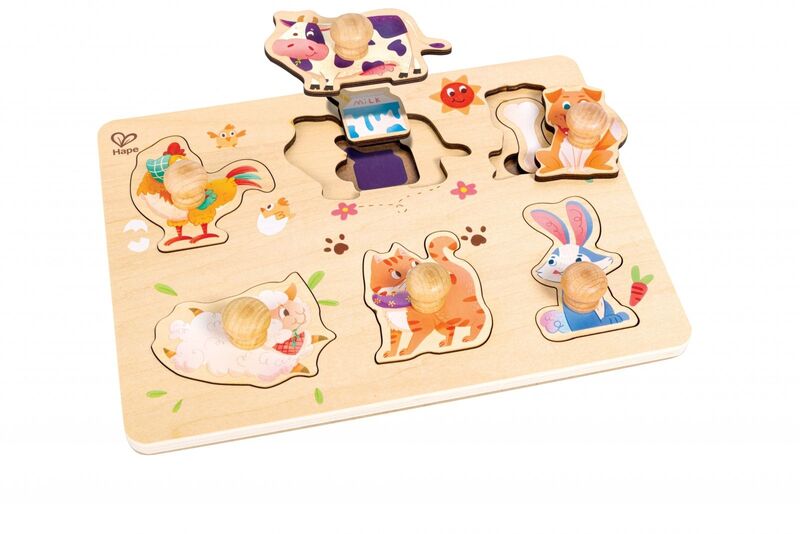 Ξύλινο Παζλ Hape Happy Puzzles Ζωάκια Φάρμας - E1655 - φωτογραφία 3