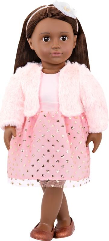 Our Generation Κούκλα Riya With Pink Glitter Dress (BD31253Z)