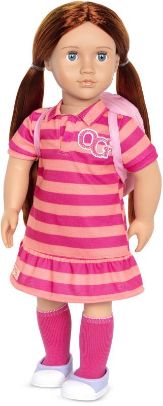 Our Generation Κούκλα Kimmy With Striped Dress And Polka Dot Knapsack (BD31314Z)