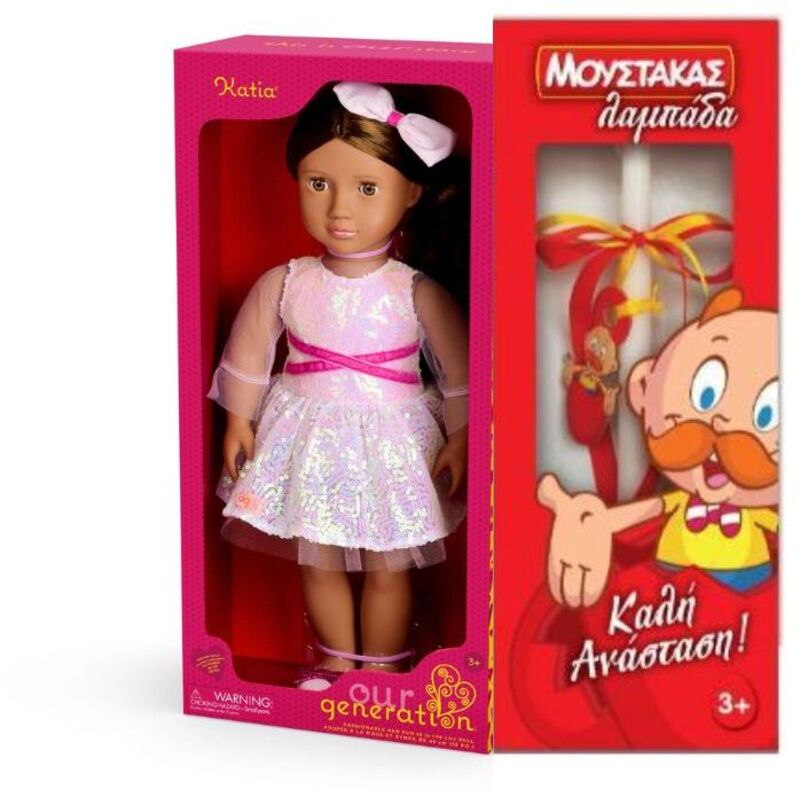 Λαμπάδα Our Generation Κούκλα Katia With Sequin Dress (BD31717Z)
