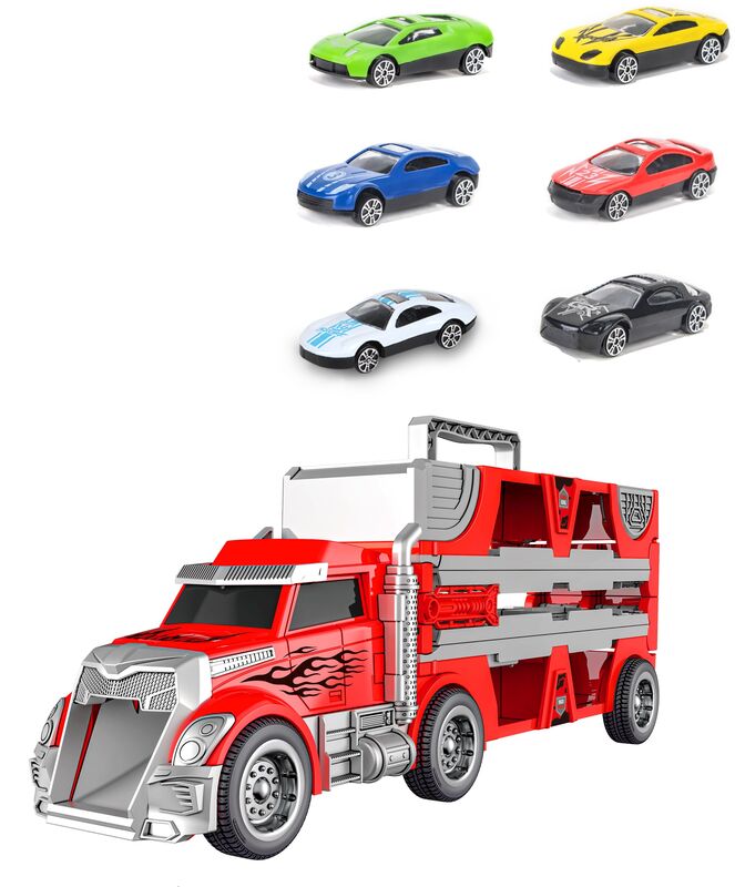 BW Μεταφορέας Folding Track Trailer & Φορτηγό+6 Αυτοκίνητα (LH816)