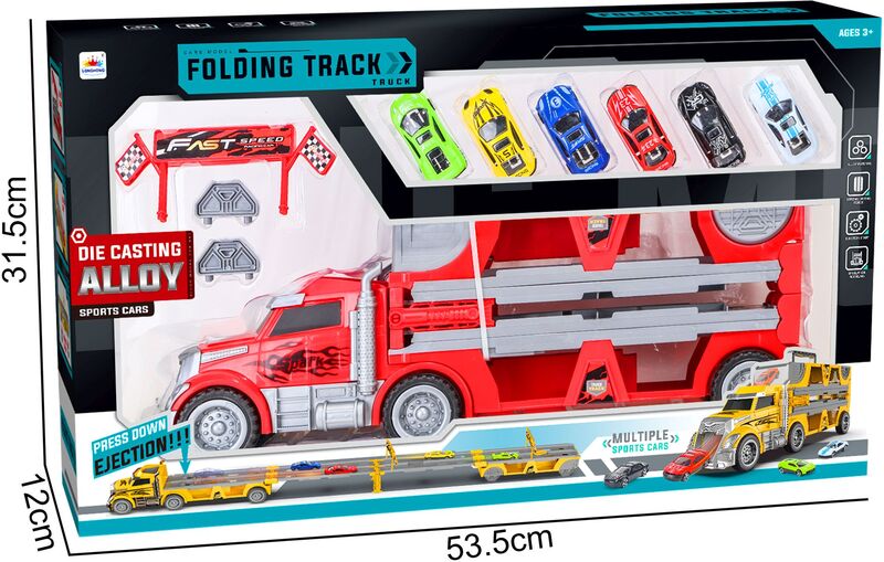 BW Μεταφορέας Folding Track Trailer & Φορτηγό+6 Αυτοκίνητα (LH816) - φωτογραφία 2