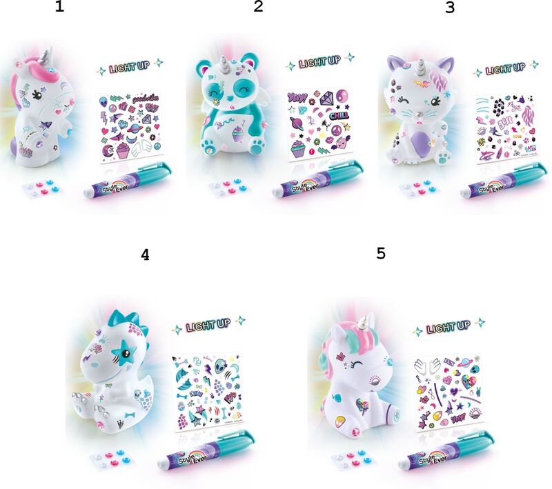 Canal Mini Deco DIY Light Up Μονόκερος-5 Σχέδια (OFG267) φωτογραφία