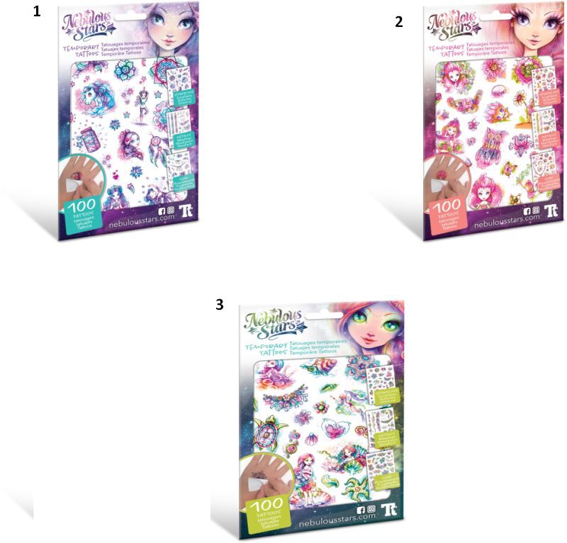 Nebulous Stars Temporary Tattoos-3 Σχέδια (11410) φωτογραφία