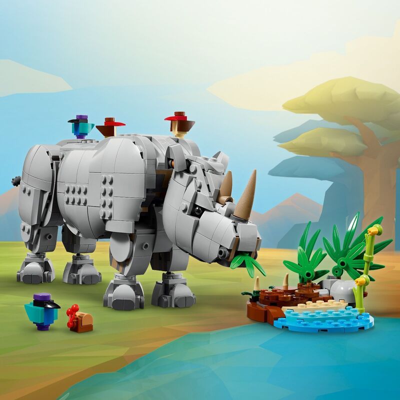 LEGO Creator 3in1 Wild Animals: Majestic Rhino With Birds (31171) φωτογραφία