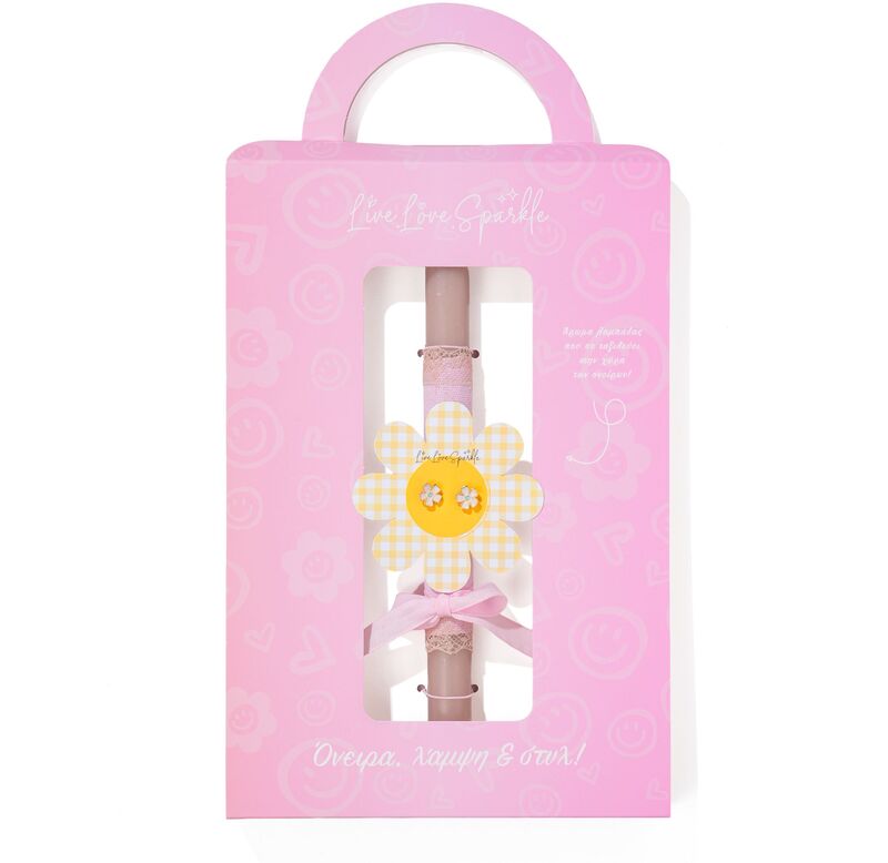 Λαμπάδα Σκουλαρίκια Μαργαρίτες Σε Χάρτινη Καρδιά (ML26022)