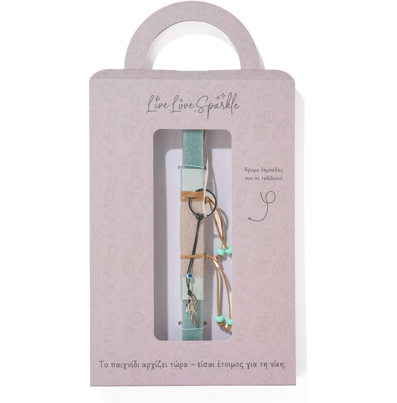 Λαμπάδα Δερμάτινο Μπρελόκ Gun Metal Φτερό 3.6cm (ML26056)