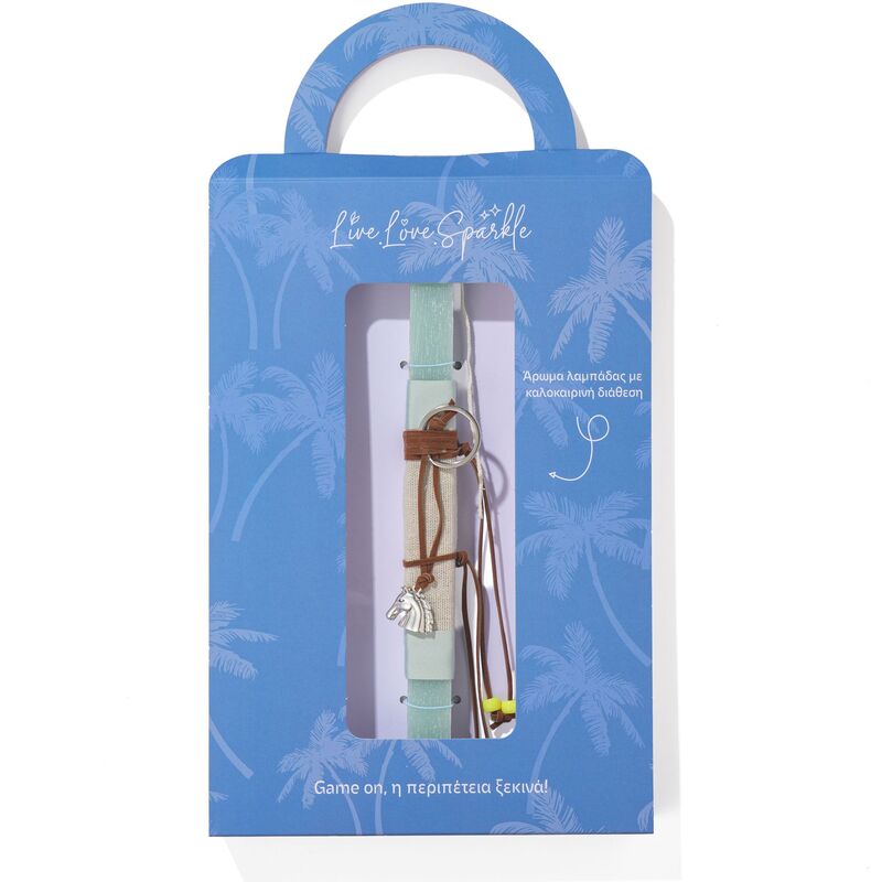 Λαμπάδα Δερμάτινο Μπρελόκ Επάργυρο Κεφάλι Αλόγου 2.5cm (ML26059)