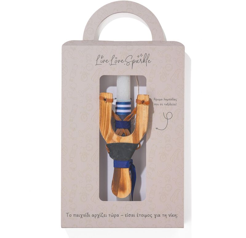 Λαμπάδα Σφεντόνα Ξύλινη 14cm (ML26072)