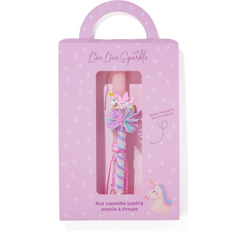 Λαμπάδα Στιλό Ροζ Unicorn 20cm (ML26084)