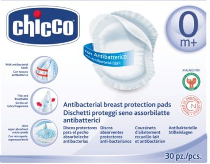 Chicco Επιθέματα Στήθους Αντιβακτηριακά 30Τμχ (61779-00)