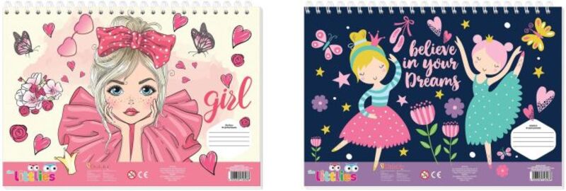 The Littlies Κορίτσι Μπλοκ Ζωγραφικής 23X33 40 Φύλλων Με Αυτοκόλλητα Στένσιλ-2 Σχέδια-1 Τμχ (000647087)