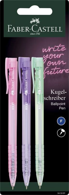 Faber Castell Στυλό RX P5 Παστέλ-3Τμχ (12308034)