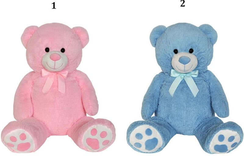 Λούτρινη Αρκούδα 100cm Ροζ-Σιέλ-2 Σχέδια (B1289) φωτογραφία