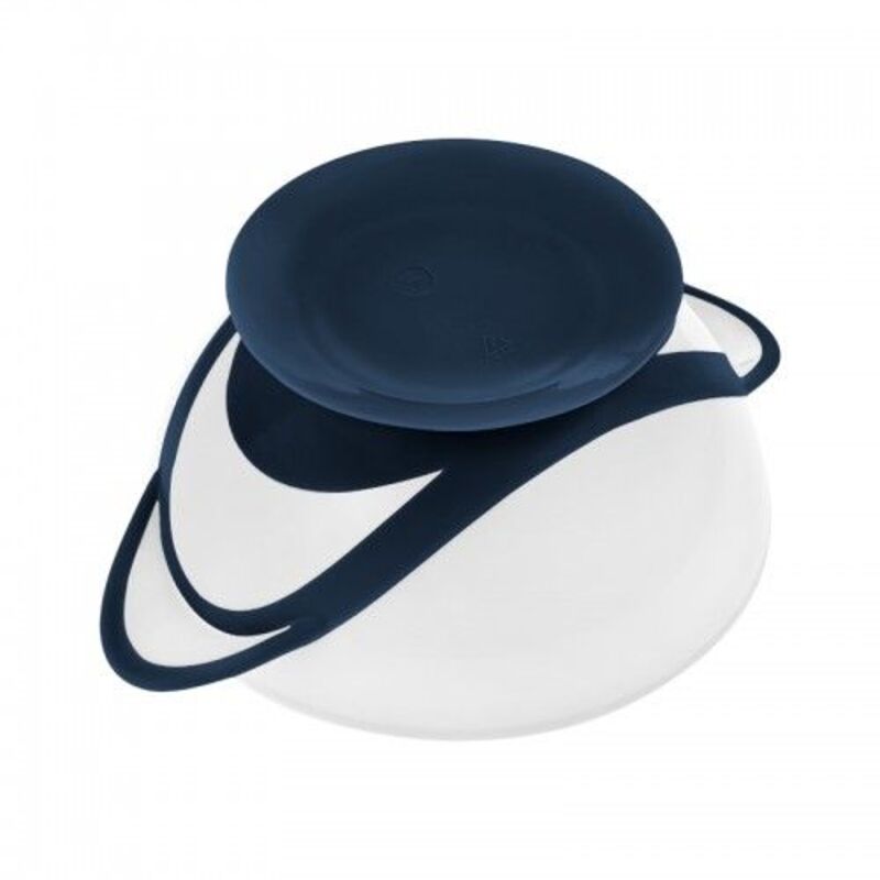 Akuku Μπολάκι Με Κουτάλι & Βεντούζα 9m+ White-Navy Blue (A0503) φωτογραφία