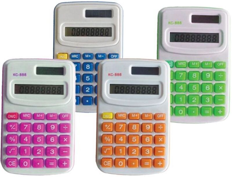 Αριθμομηχανή 8 Ψηφία KC-888 4 Χρώματα-1Τμχ