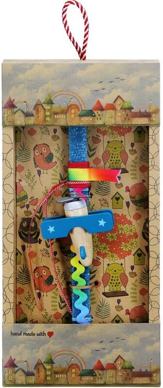 Synchronia Λαμπάδα Αεροπλάνο Ξύλινο Πετρόλ (LA23028B)