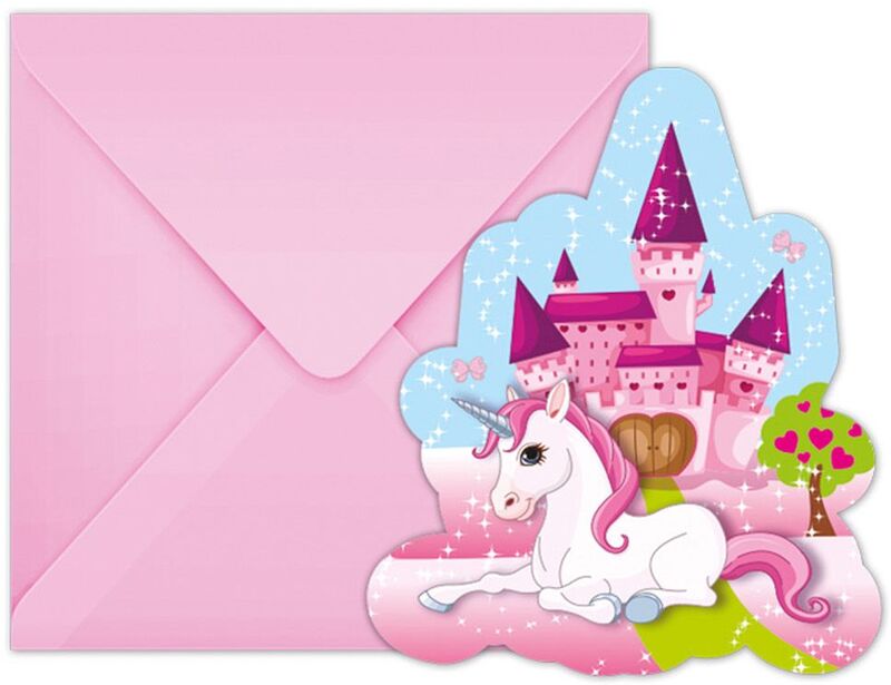 Προσκλήσεις Με Κόπτη Και Φάκελα Unicorn 6Τμχ (085675)