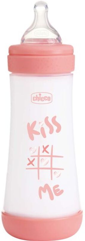 Chicco Μπιμπερό Πλαστικό Perfect 5 Ροζ 300ml Θηλή Σιλικόνης 4m+ (A60-20235-11)