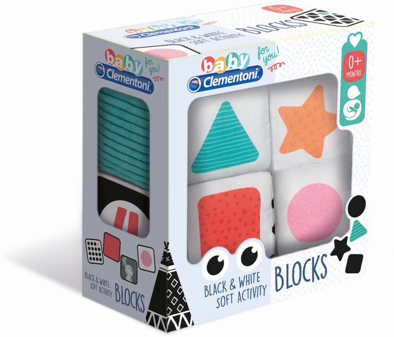 Baby Clementoni Μαλακοί Κύβοι Άσπρο-Μαύρο (1000-17321) φωτογραφία