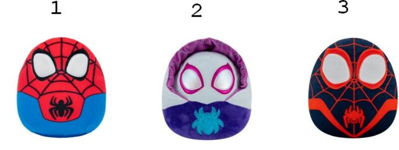 Squishmallows-Spidey W1 13cm-3 Σχέδια (JWSQ0224) - φωτογραφία 2