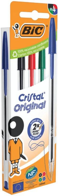 Bic Στυλό Cristal 4Τμχ (516834)