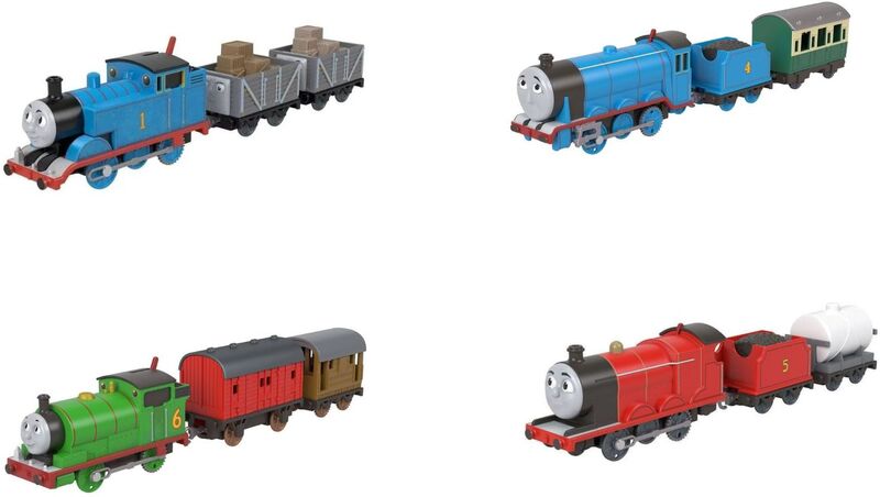Fisher Price Thomas Trackmaster Μηχανοκίνητα Τρένα Με 2 Βαγόνια-5 Σχέδια (HFX97) φωτογραφία