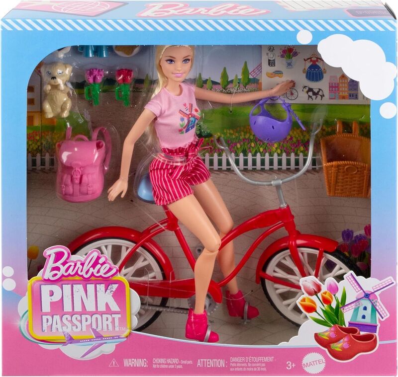 Barbie Με Κουταβάκι Και Ποδήλατο Pink Passport (HWJ00) - φωτογραφία 2