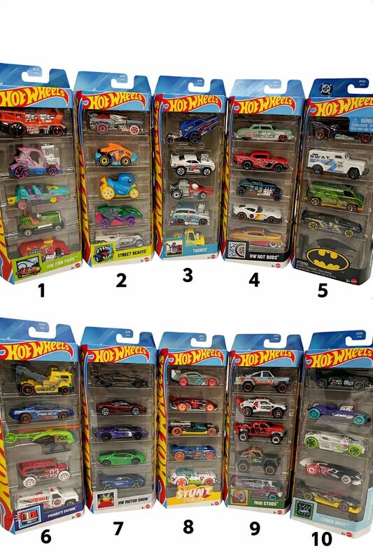 Mattel Hot Wheels Σετ 5 Αυτοκινητάκια-14 Σχέδια 1Τμχ - 1806 - φωτογραφία 2