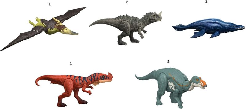 Jurassic World Rebirth Δεινόσαυροι Με Κινούμενα Μέλη,Λειτουργία Επίθεσης & Ήχους-5 Σχέδια (JGB87) - φωτογραφία 2