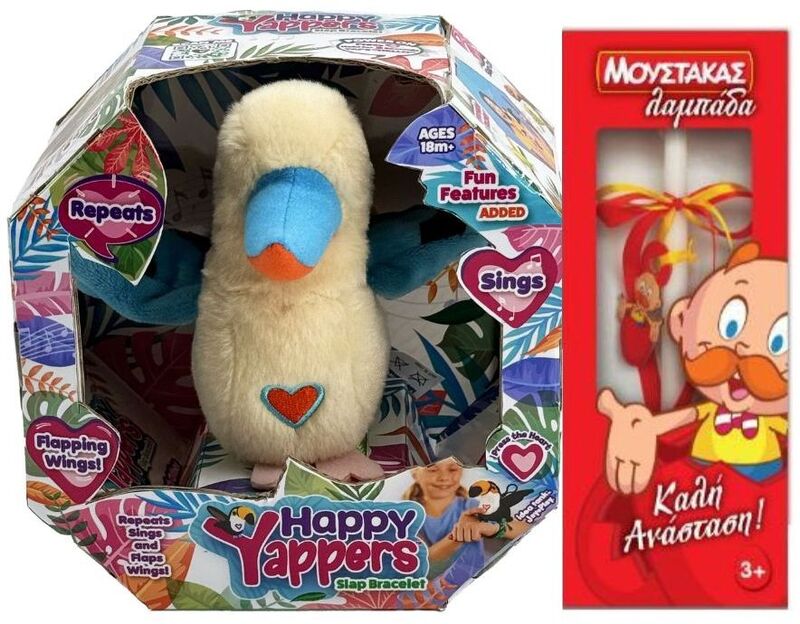 Λαμπάδα JAP Happy Yappers Λούτρινο Slap Band Ζωάκια-7 Σχέδια (9590)