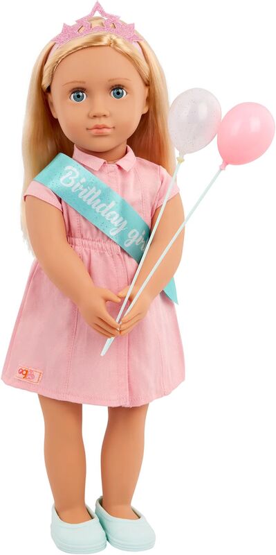Our Generation Κούκλα Brenna With Pink Dress Birthday Girl (BD31577Z)