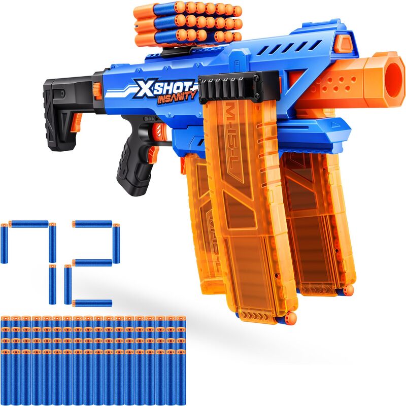 Zuru X-Shot Insanity Motorised Clip Mania 72 Darts (36786)