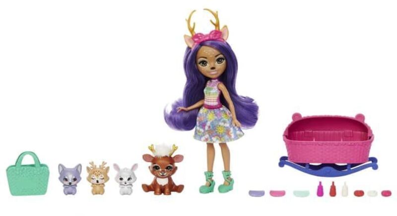 Enchantimals baby Bffs-Κούκλα & Ζωάκια Φιλαράκια Με Έκπληξη-3 Σχέδια (HLK83)