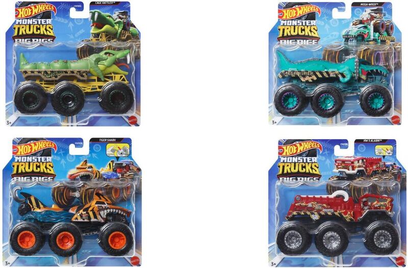 Hot Wheels Monster Trucks Νταλίκες 1:64-4 Σχέδια (HWN86) - φωτογραφία 3