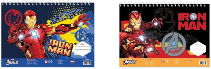 Iron Man Μπλοκ Ζωγραφικής 23x33 40 Φύλλων Με Αυτοκόλλητα Στένσιλ-2 Σχέδια-1 Τμχ (000506304)