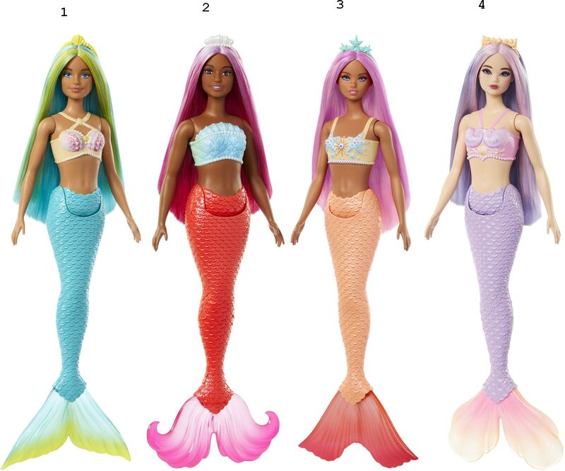 Barbie Γοργόνα-4 Σχέδια (GJK07) φωτογραφία