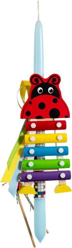 Χειροποίητη Πασχαλινή Λαμπάδα Ξύλινο Μεταλόφωνο (291732)