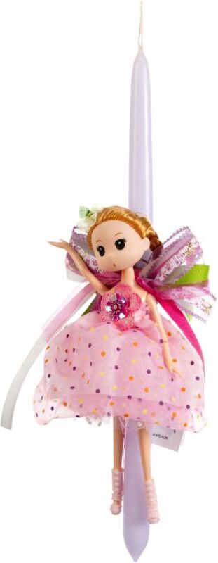 Χειροποίητη Πασχαλινή Λαμπάδα Κουκλίτσα Μπρελόκ (293916)