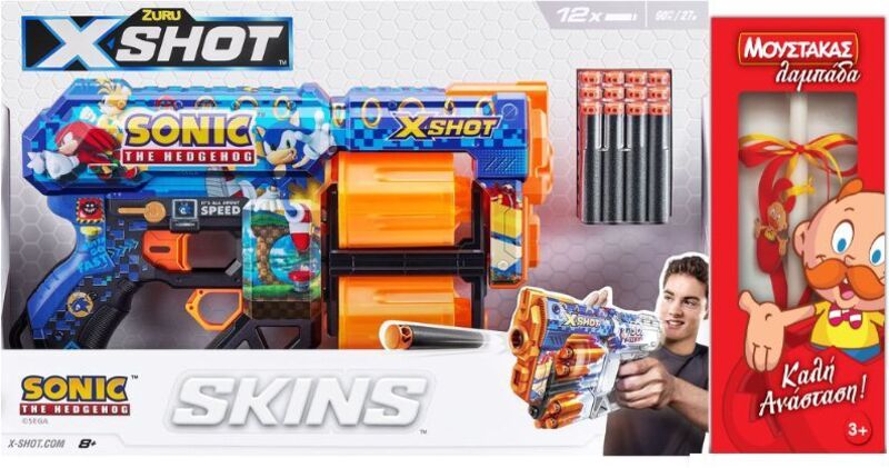 Λαμπάδα Zuru X-Shot Skins Dread 12 Darts Sonic (36583)